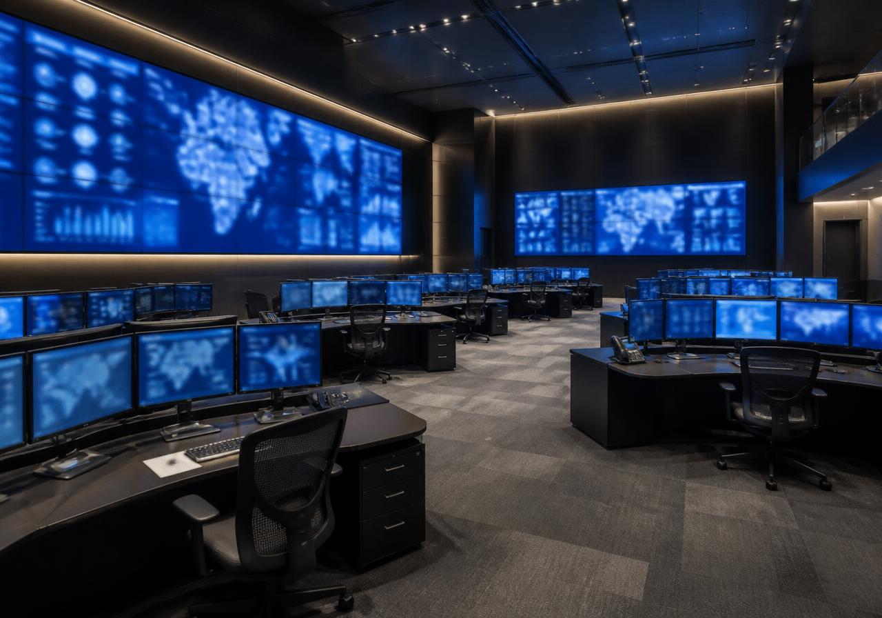 Centro de operaciones del sector público con tableros de servicios digitales